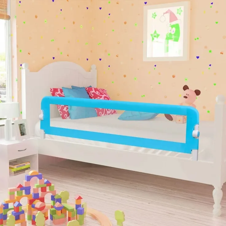 vidaXL Bettschutzgitter 150x42 cm Blau