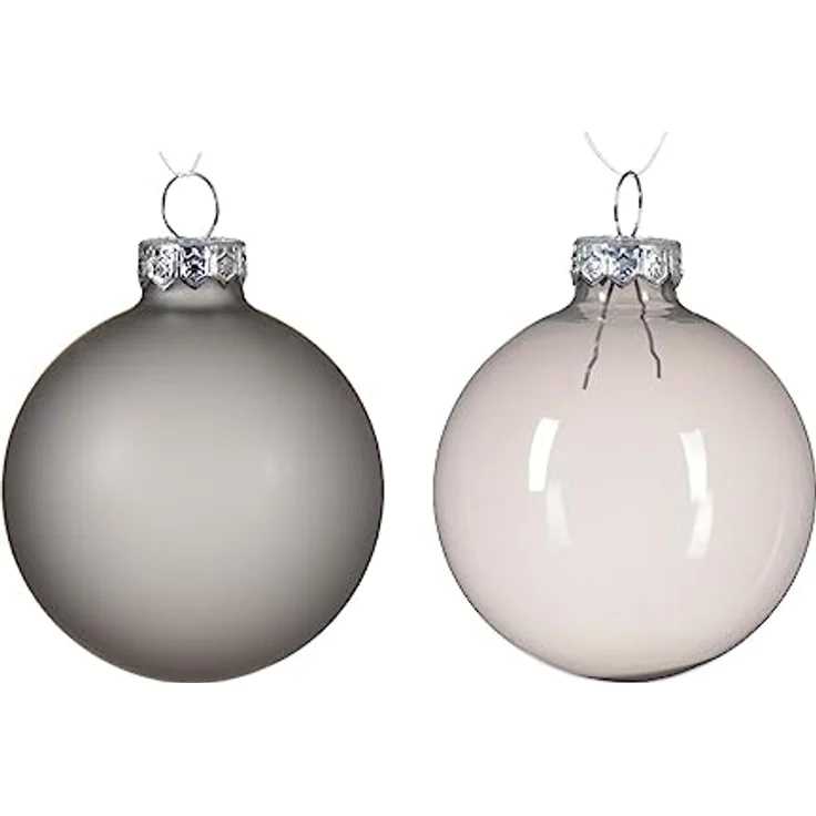 Decoris Weihnachtskugeln aus Glas Ø 6 cm marmorgrau 6 Stück – Bild 2