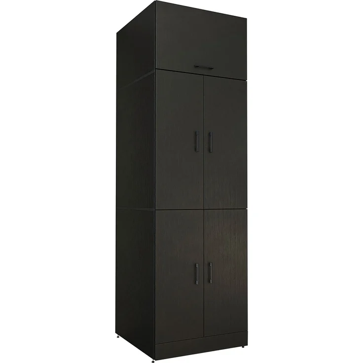 Roomart Waschmaschinenschrank DORA-II- Waschmaschinen- & Trocknerschrank mit Türen & Ausziehbrett – Waschküchenschrank für Waschmaschine & Trockner • Schwarz-Eiche – Bild 9
