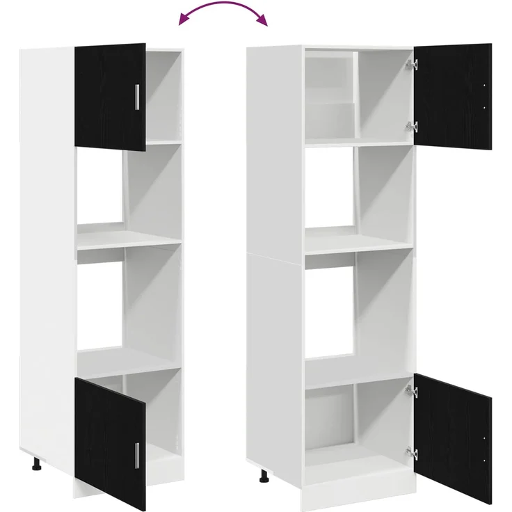 vidaXL Hängeschrank Schwarz Eichen-Optik 60 x 57 x 207 cm 3334018 – Bild 9