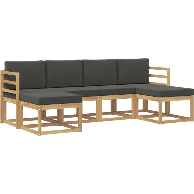 vidaXL Outdoor-Sofagarnitur 6 stk. 6-Sitzer Weiß und Anthrazit 3388001 – Bild 2