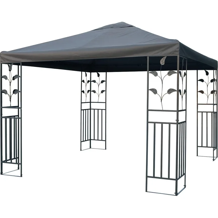 Metallpavillon 3x3 m Pavillon Pergola Gartenpavillon Partyzelt Festzelt stabil dunkelgrau