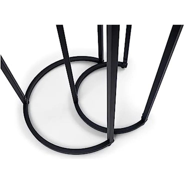 Julian Bowen Chicago, runde Beistelltische, Rauchglas/Schwarz, 55 x 40 x 40 – Bild 7