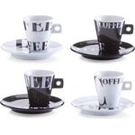 ZELLER 26540 Espresso-Set COFFEE STYLE, 8-tlg, Porzellan
