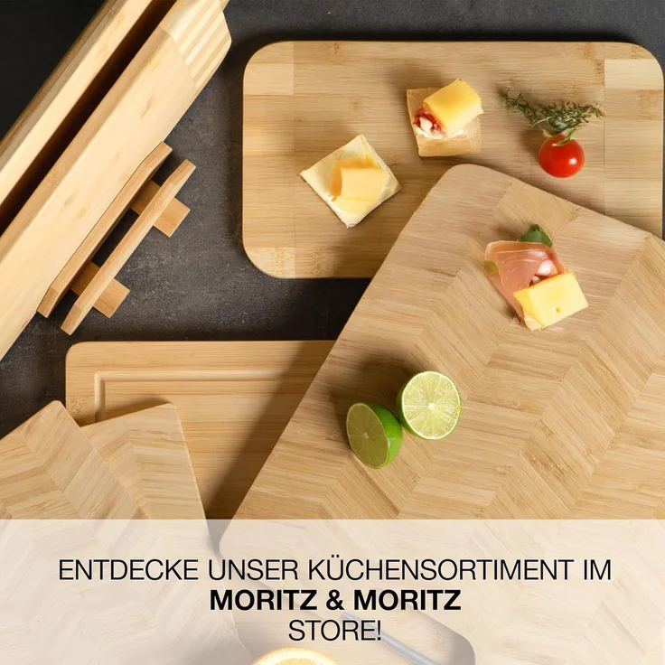 Moritz & Moritz Schneidebrett Schneidebrett Groß, Bambus, (45x34 cm, 1-St), mit Saftrille – Bild 9