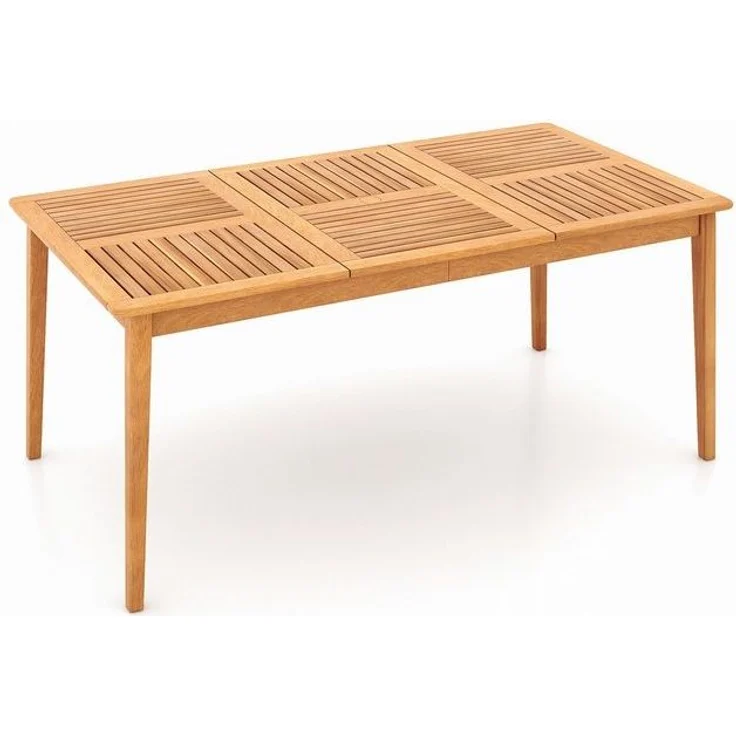 COSTWAY Gartentisch, mit Schirmloch, Akazienholz, 170x90cm, 6 Personen rechteckig – Bild 4