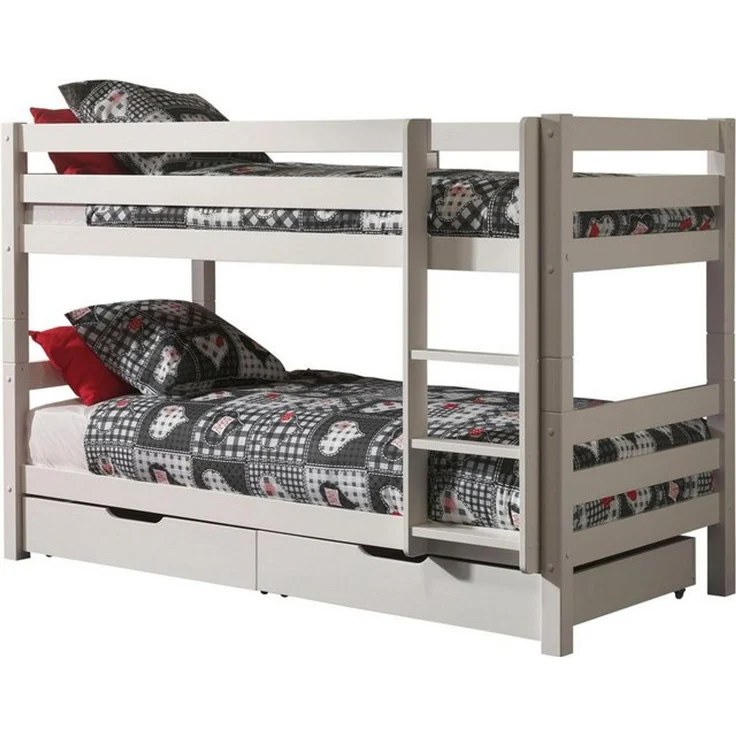 Vipack 'Pino' Etagenbett 90x200 cm, weiß, Kiefer massiv, inkl. Bettschubladen – Bild 3