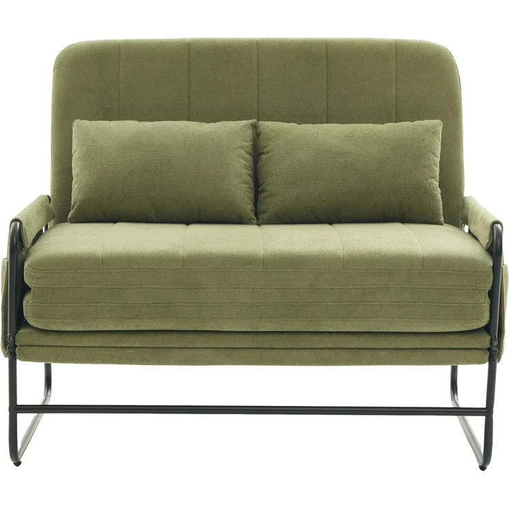 ZUBALIYA Schlafsofa 85x92 cm, mit Stauraum, mit Chenille - Bezug, mit breiten Armlehnen, mit Schaumstoffpolsterung, Schwarz – Bild 18