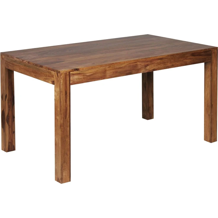 Esszimmertisch Mumbai 160x80x76cm Sheesham Massivholz Rechteckig Schlicht – Bild 1