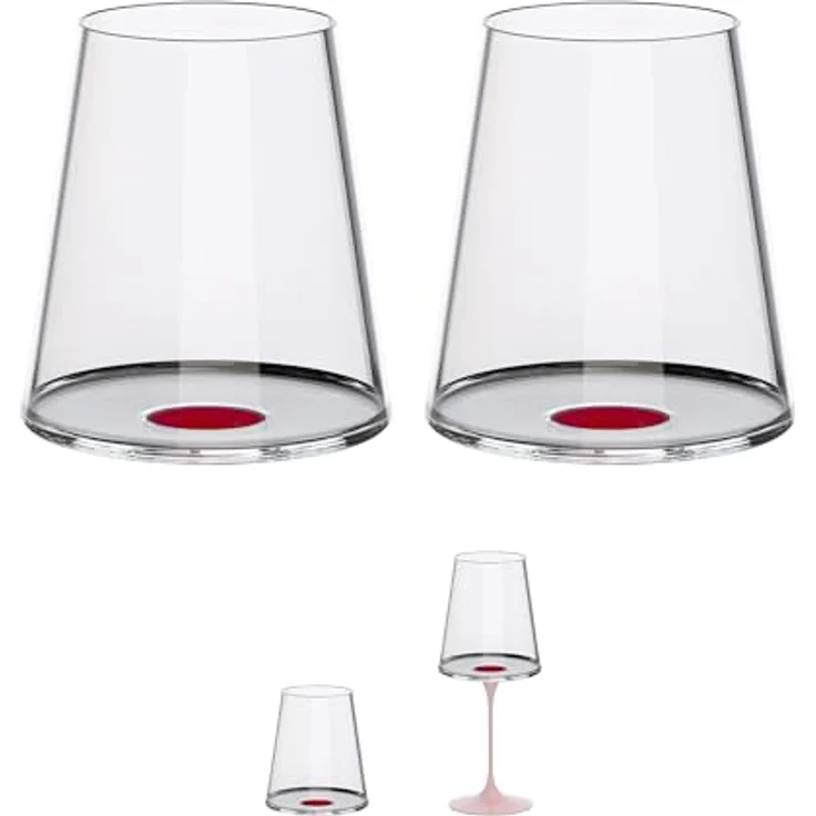 Trebonn SplitGlass Rotweinglas 450 ml Rot 2er-Set – Bild 2