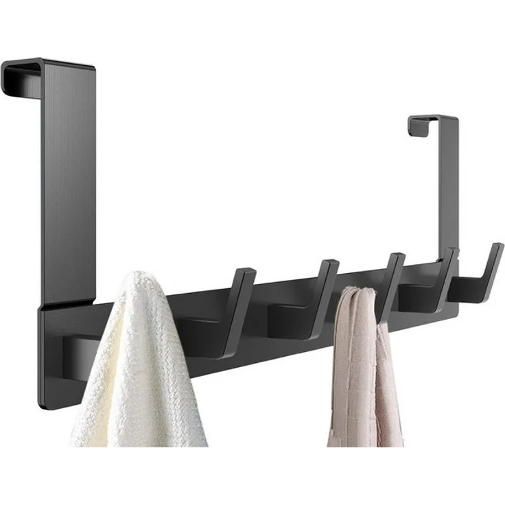 SURFOU Türhaken Kleiderhaken Tür Türhaken zum Einhängen Ohne bohren Handtuchhalter, für Schlafzimmer, Badezimmer, Küchen, Arbeitszimmer, Werkzeugräume, (Rostfreiem Aluminiumlegierung badezimmer zubehör für 2 cm dicke Türen, 40*14cm tür organizer, 1-St,... – Bild 4