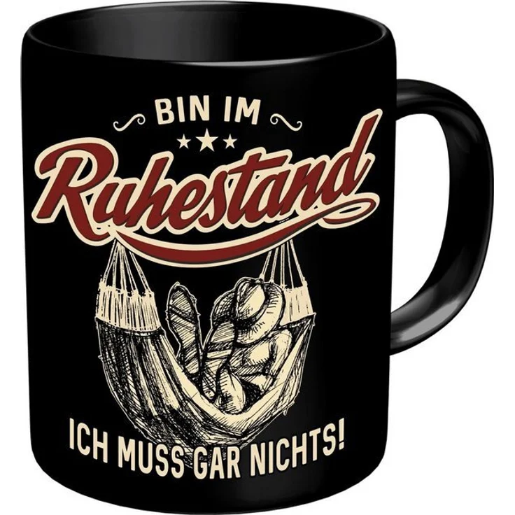 RAHMENLOS® Tasse Kaffeebecher für den Rentner - Bin im Ruhestand - Im Geschenkkarton, Keramik – Bild 3
