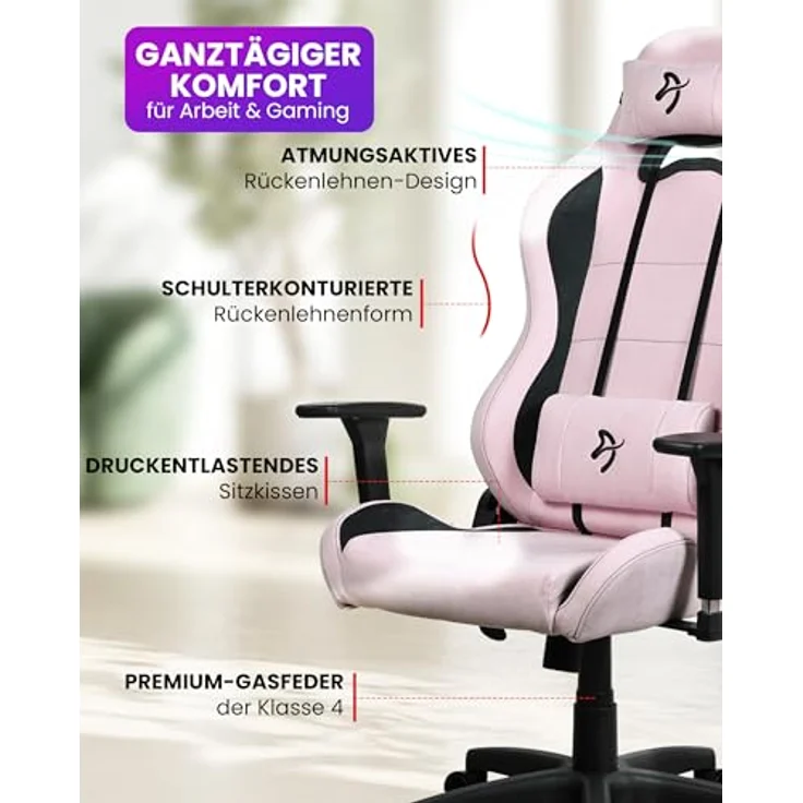 Arozzi Torretta Supersoft Bürostuhl, ergonomisch, bis 120 kg, mit 3D Armlehnen und verstellbarem Rückenlehne – Bild 4