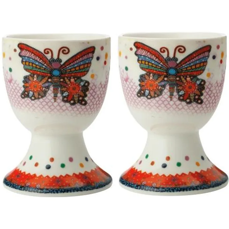 Maxwell & Williams Smile Style Eierbecher 2er-Set Flutter, Geschenkbox, Porzellan, DX0471