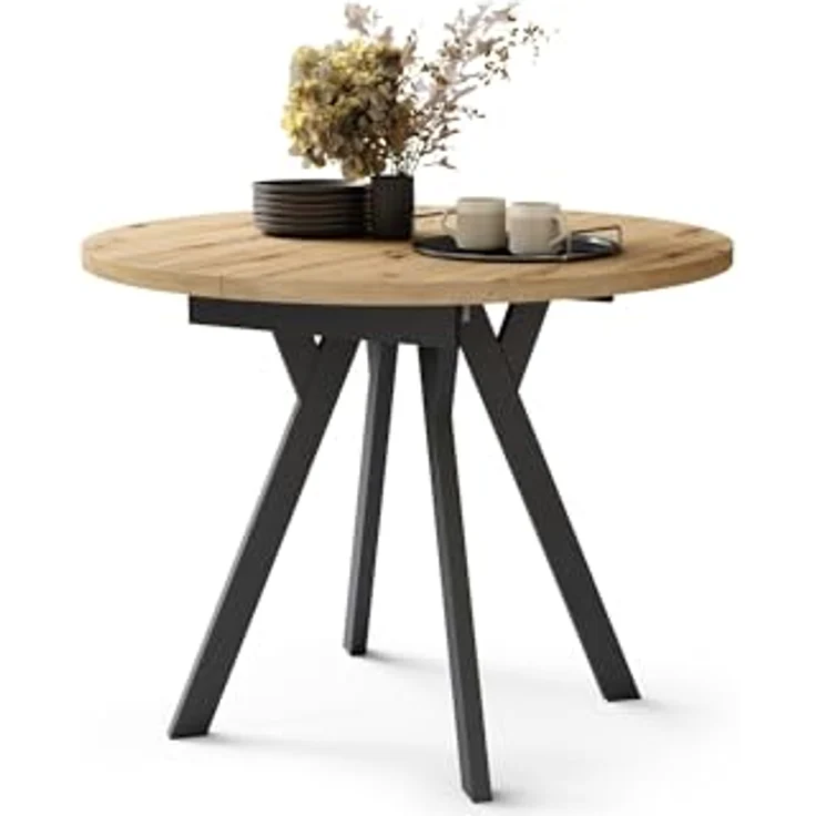 designimpex Esstisch Design Esstisch Aldo ausziehbar 90 cm bis 145 cm rund Esszimmer Tisch, Esstisch, Esszimmertisch, Tisch, Ausziehtisch, Küchentisch, Esszimmer – Bild 4