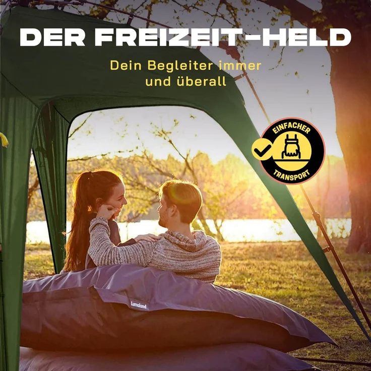 Lumaland 'Where Tomorrow' Pavillon, Polyester, 250 x 250 x 190 cm, Dunkelgrün – Bild 7