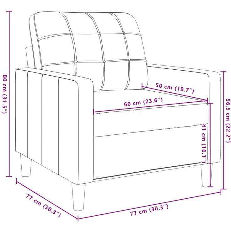 vidaXL Sessel Rosa 60 cm Samt 4007607 – Bild 7