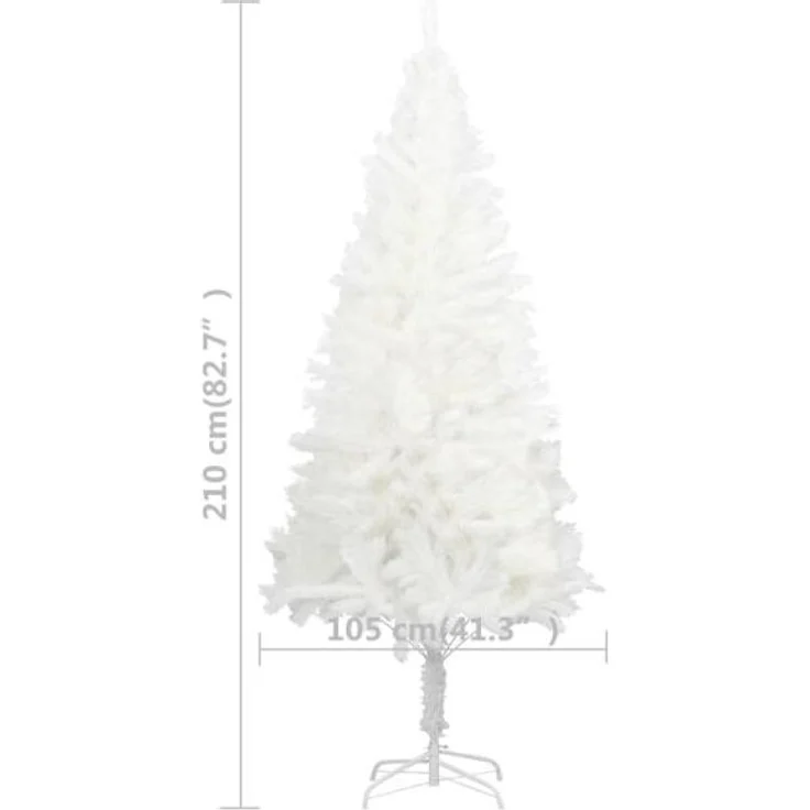 vidaXL Künstlicher Weihnachtsbaum Naturgetreue Nadeln Weiß 210 cm 321024 – Bild 5