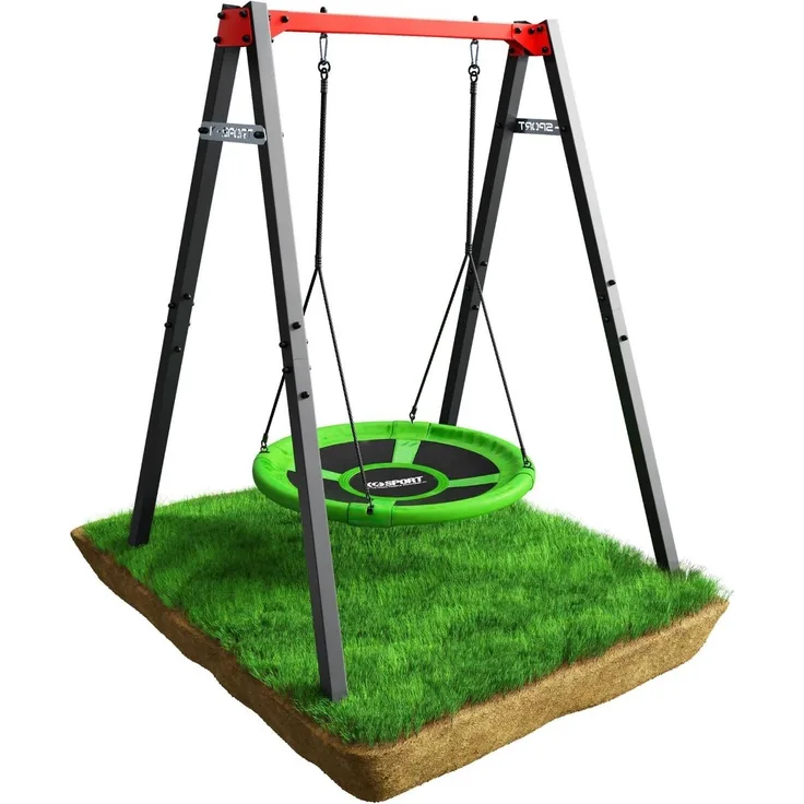 K-Sport Gartenschaukel für Kinder mit Nestschaukel, aus Stahl, grau