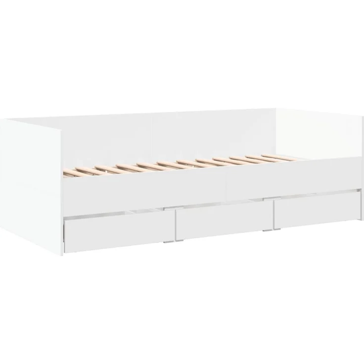 vidaXL Tagesbett mit Schubladen ohne Matratze Weiß 75x190 cm 3280832 – Bild 3