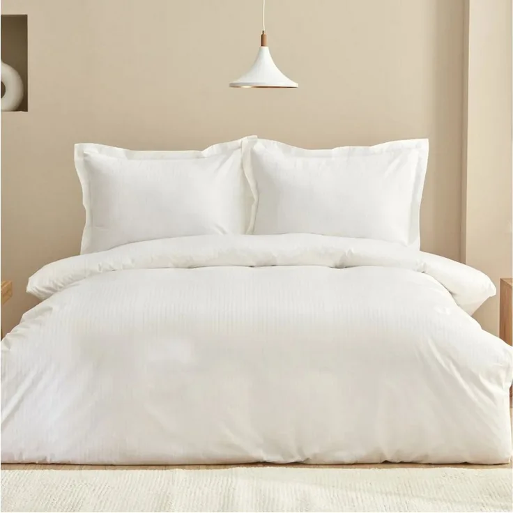 Karaca Bettwäsche Karaca Home Uniq 100% Baumwolle Satin Einzel Bettbezug Set, Weiß