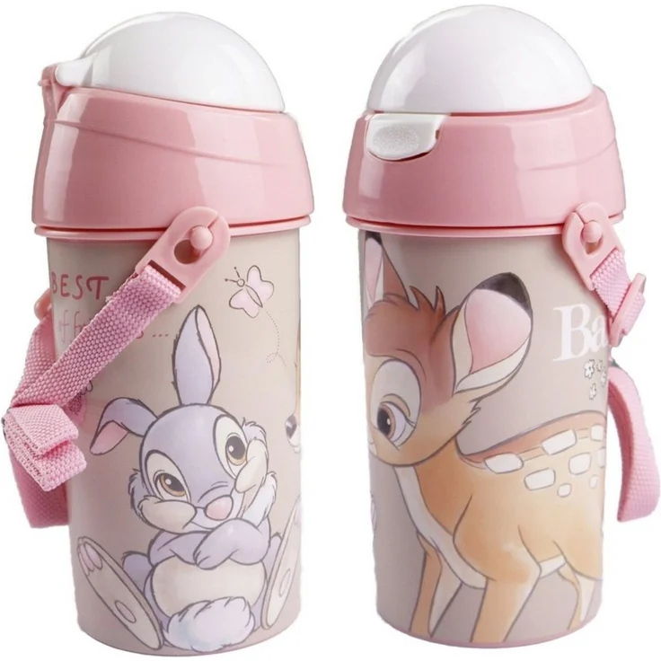 Disney Trinkflasche Disney Bambi Klopfer Wasserflasche Flasche, Trinkhalm und Gurt 500 ml – Bild 5