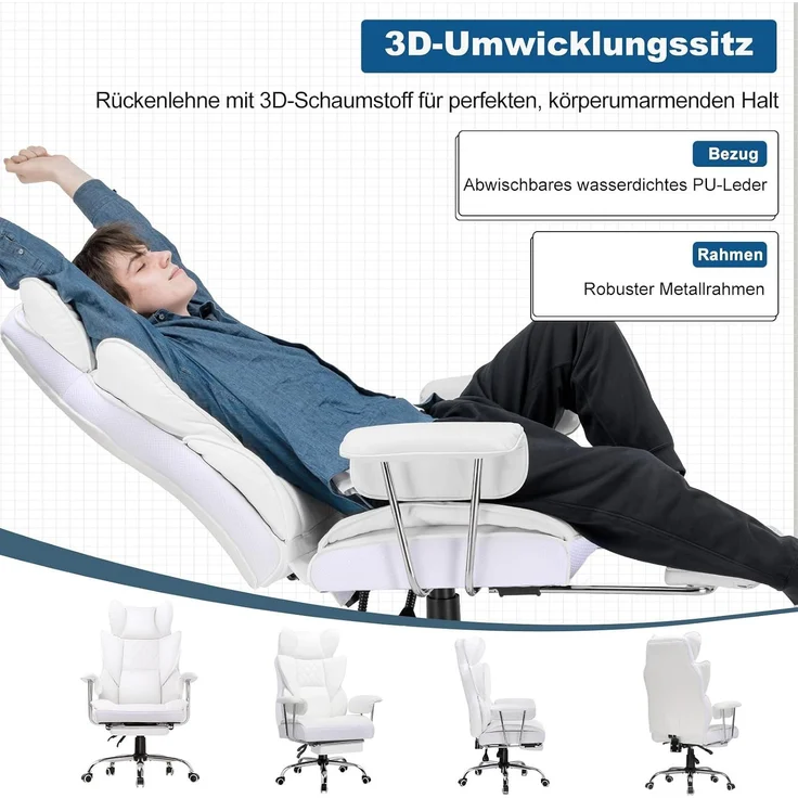 GTPLAYER Gaming-Stuhl Bürostuhl Gamer Stuhl gaming stuhl Schreibtischstuhl Chefsessel, mit Taschenfeder-Lendenwirbelstütze, breiter Büro-Computersessel – Bild 2