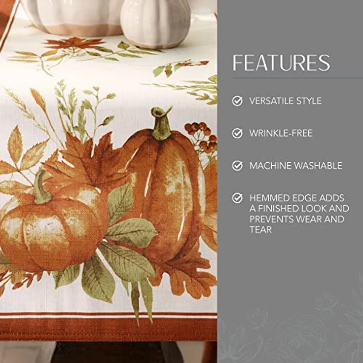 Elrene Home Fashions Autumn Pumpkin Grove Tischläufer, Bunt, 13"x70" (Table Runner) – Bild 4