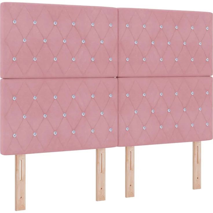 vidaXL Ottoman Bett mit Matratze mit Kopfteil Rosa 140 x 200 cm Samt 3457658 – Bild 4