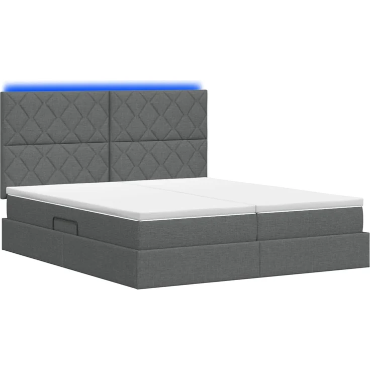 vidaXL LED-Speicherbett mit Matratze Dunkelgrau 180 x 200 cm Stoff 3460243 – Bild 9