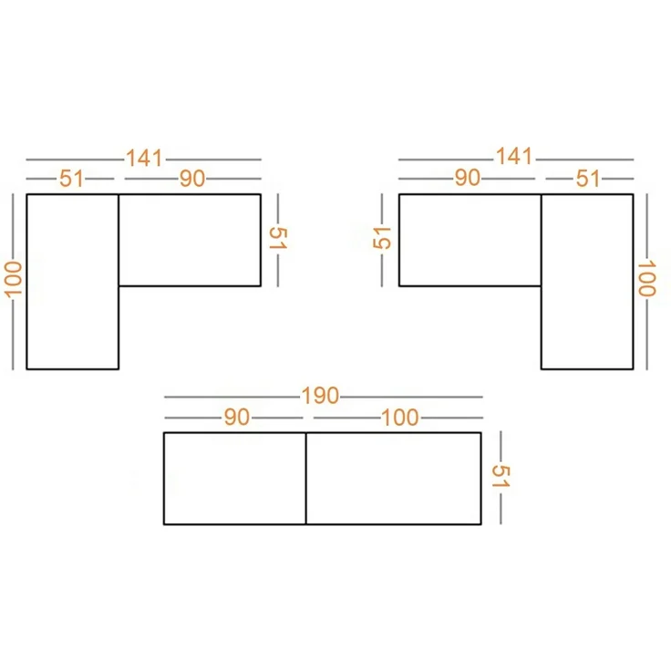 Marmex Möbel Tres Set-C/N praktischer Einbauschrank ohne türen, Eckkleiderschrank mit Aufsatz, Ankleidezimmer Möbel, laminierte Spanplatte, graubeige cashmere 190x246x51 cm – Bild 4