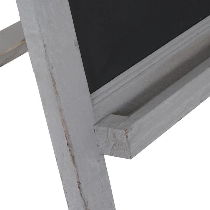 Werbetafel HWC-E51, Aufsteller Kreidetafel, 66 x 37 x 27 cm Shabby-Look Vintage ~ grau – Bild 8