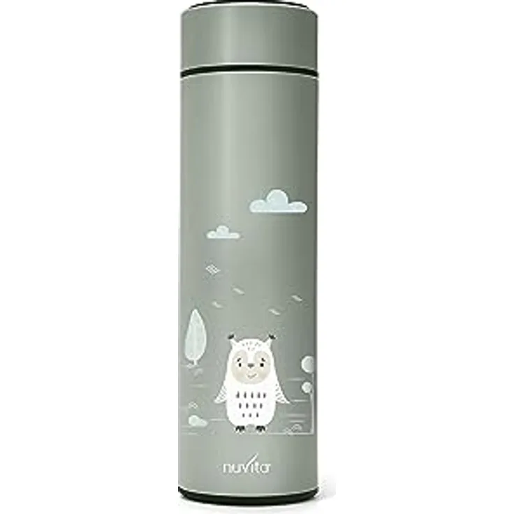 Nuvita 4455 | Digitaler Thermobehälter für Lebensmittel | Thermoskanne für heiße und kalte Lebensmittel | Thermobehälter | Babynahrungsbehälter | Thermoskanne für Kinder | Sage Green