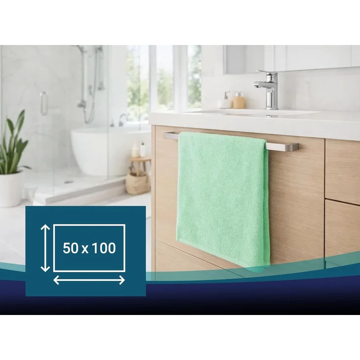 ZOLLNER 10er Set Handtuch, 100% Baumwolle, 50x100 cm, mint – Bild 4