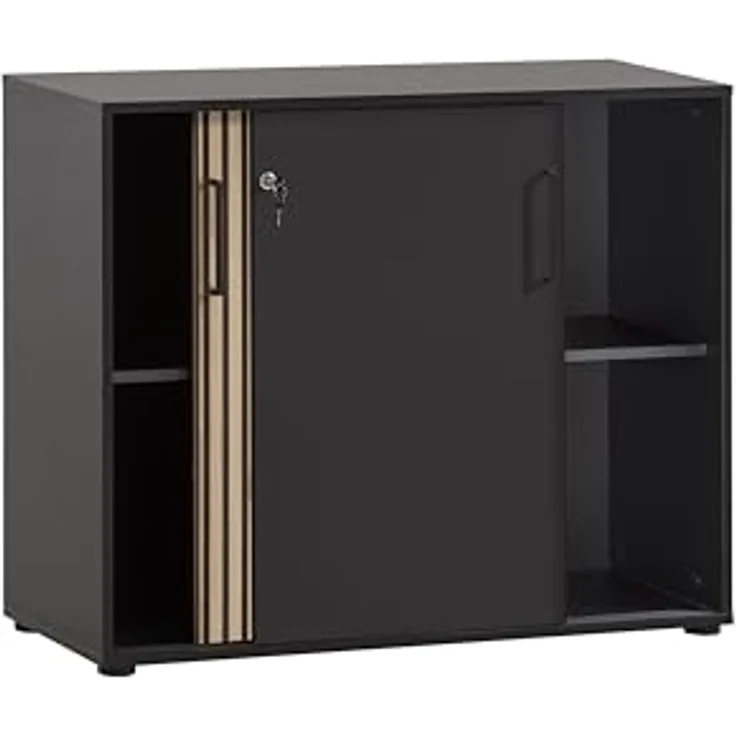 Schildmeyer Schiebetürenschrank Hank, MADE IN GERMANY, Breite 100 cm Tür mit Akustikprint, abschließbar, Metallbeschläge – Bild 4