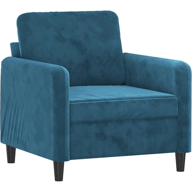 vidaXL Sessel mit Hocker Blau 60 cm Samt 3201173 – Bild 3