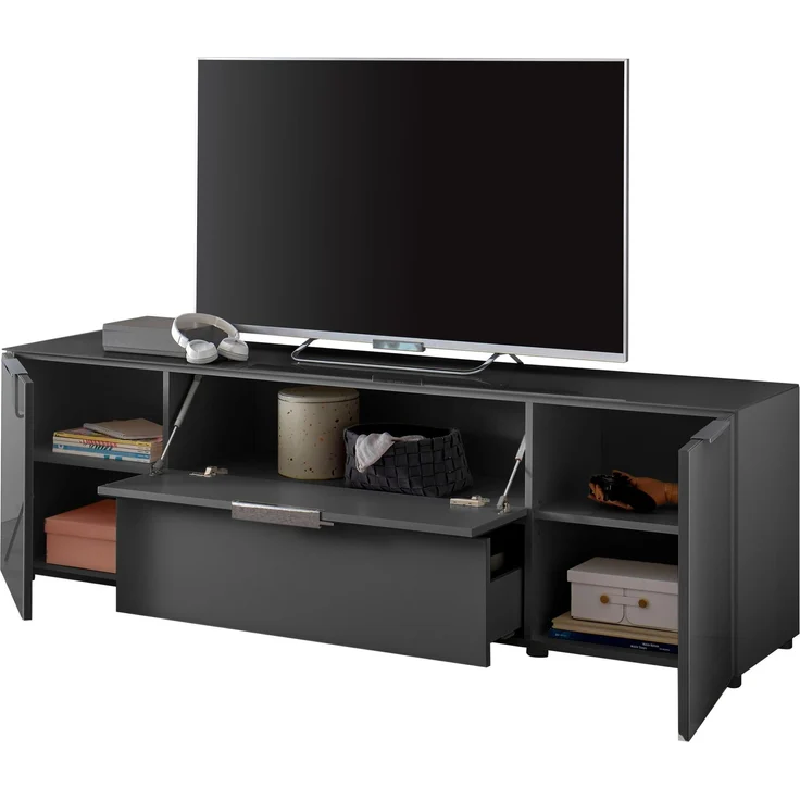 TV-Lowboard >Sean< in Anthrazit, - 180x55x40 cm (BxHxT) – Bild 4