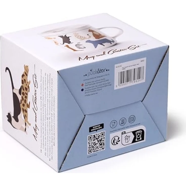 Puckator Tasse Feline Fine Katzen Kaffeebecher & Untersetzer Set – Bild 7
