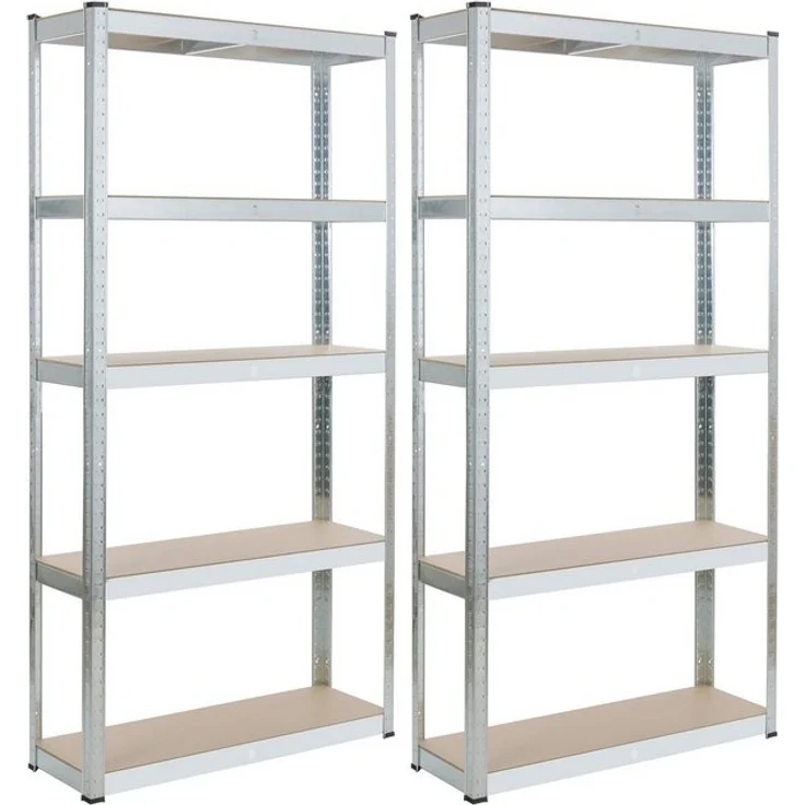 Arebos Schwerlastregal Kellerregal Steckregal Lagerregal 160 x 80 x 40 cm 320 kg, Set 2-tlg. – Bild 4