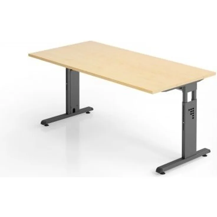 Büro Schreibtisch 160x80 cm Modell OS16 höheneinstellbar 3 = Ahorn-Graphit