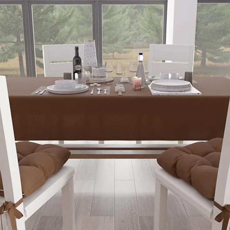Petti Artigiani Italiani - Tischdecke, Küchentischdecke aus Baumwolle, einfarbig, Braun X15 Plätze (140 x 300 cm) – Bild 3