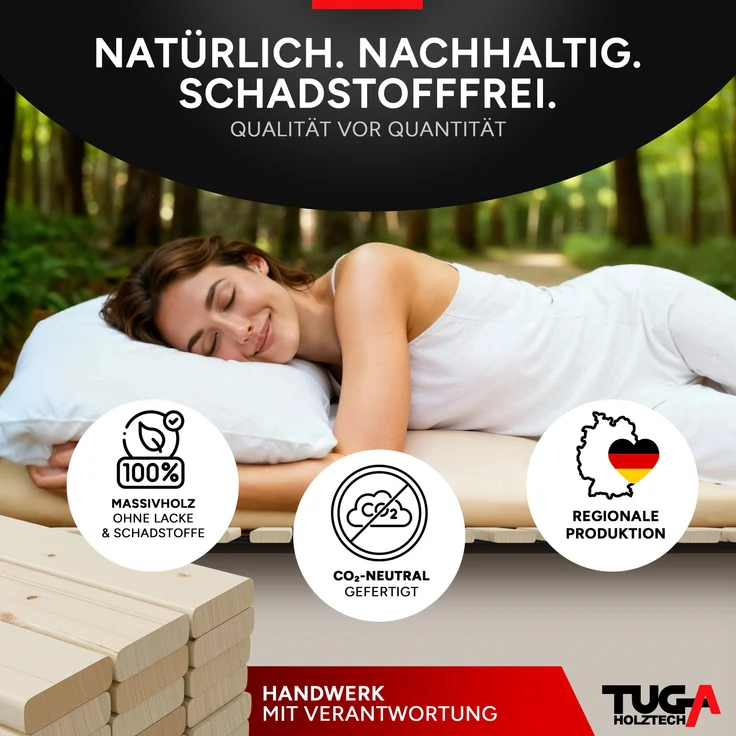 TUGA - Holztech Marken Rollrost Lattenrost 70x200cm 300kg Bettrost – Bild 5