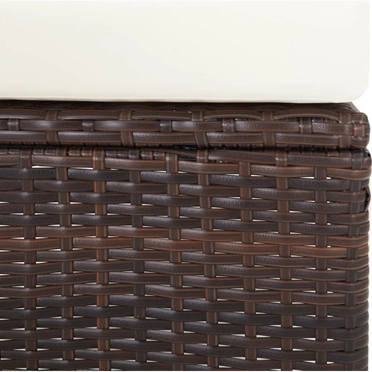 Garten-Liegestuhl, Sonnenliege mit Auflagen Poly Rattan Braun – Bild 7