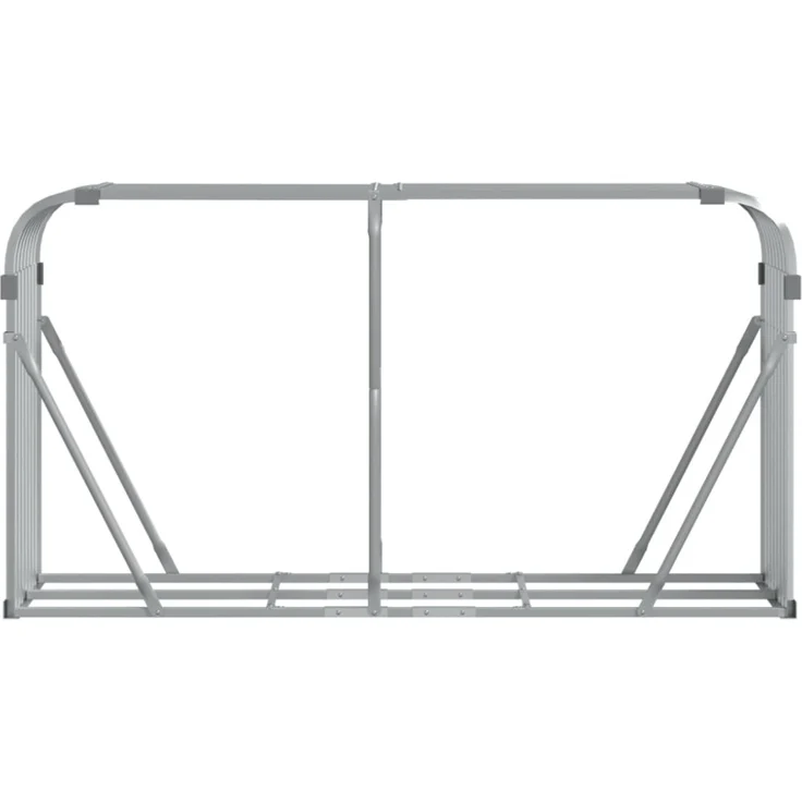 vidaXL Kaminholzunterstand Silbern 180x45x100 cm Verzinkter Stahl 364594 – Bild 10