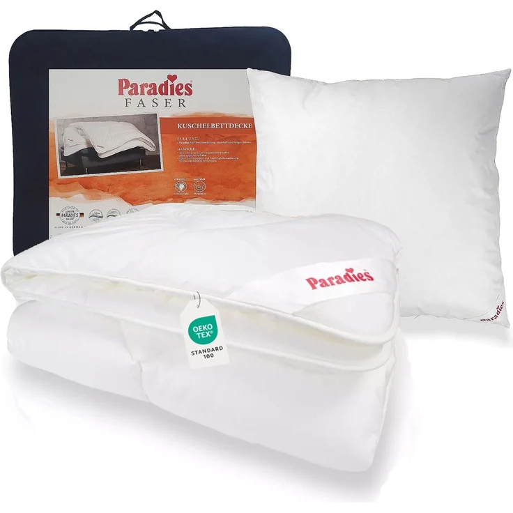 Paradies Ganzjahresdecke Bettenset Halia medium + Kissen Softy 135x200 – Bild 1