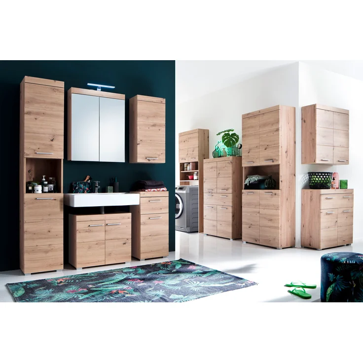 Trendteam 'Amanda' Midischrank, Holz, 132 x 31 x 73 cm, Asteiche – Bild 8