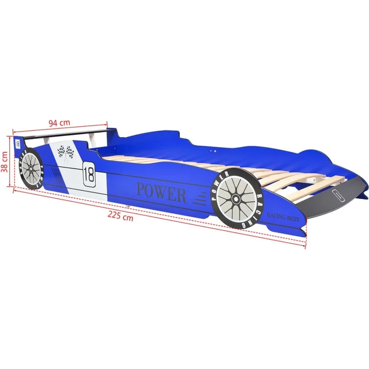 Kinder Rennwagen-Bett 90x200 cm Blau – Bild 5