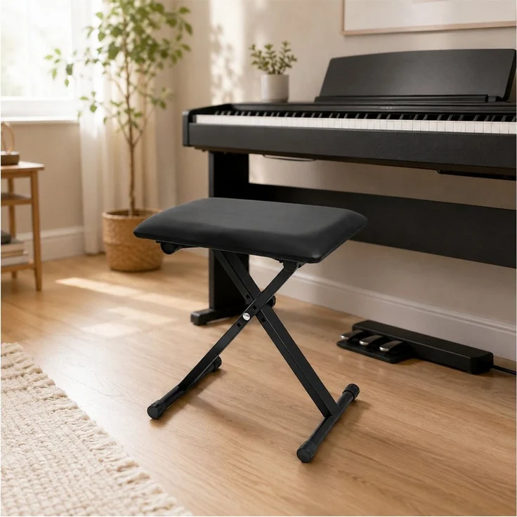 Youyijia Klavierbank Klavierbank höhenverstellbar klappbar X-förmiger Keyboardhocker – Bild 3