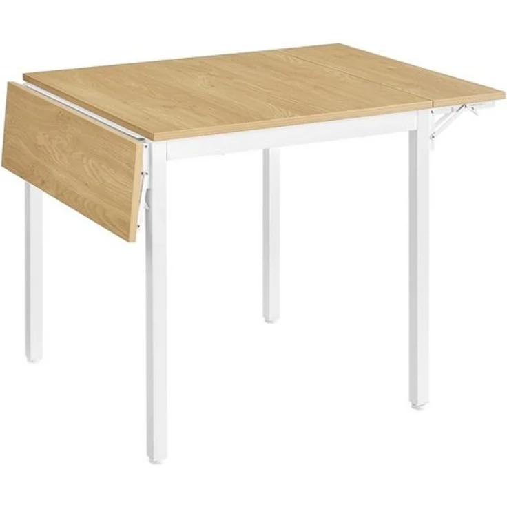 Vasagle Esstisch für 2-4 Personen, klappbar, Holzspannplatte/Stahl Natureichenfarben, 76,2 x 78 x 120 cm, KDT077Y01 – Bild 1