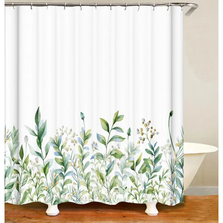 M&W DAS DESIGN Duschvorhang M&W DAS DESIGN Duschvorhang Vintage Garden Pflanzen Textil gelb grün Breite 120 cm